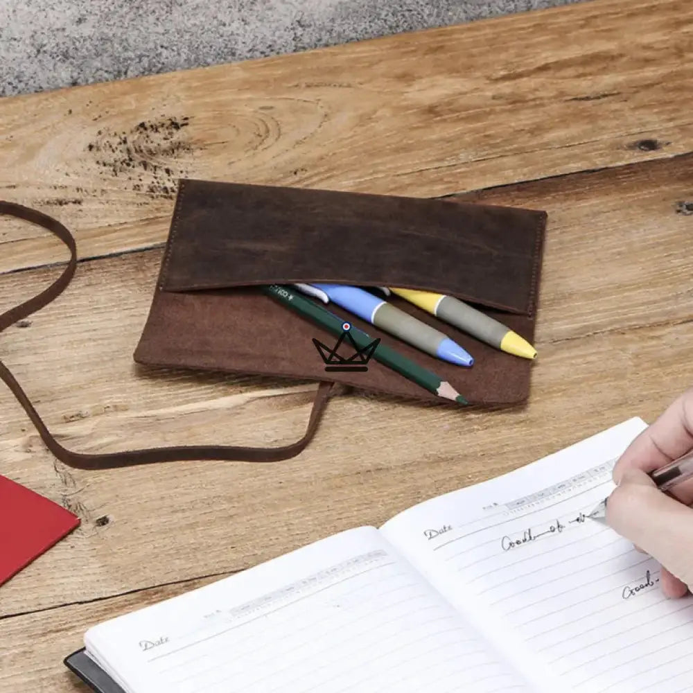 Customizable Leather Pen and Pencil Case – Voyageur Spool — view 9