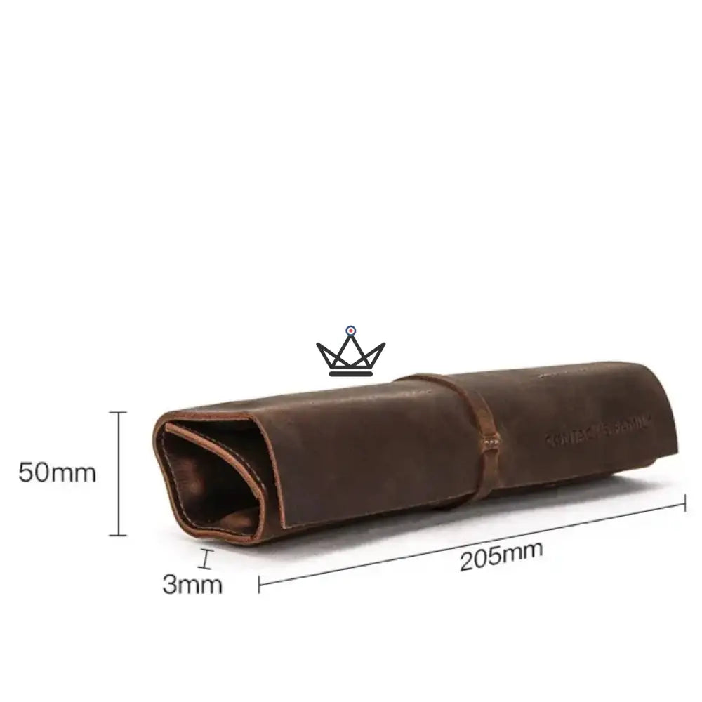 Customizable Leather Pen and Pencil Case - Voyageur Roll — view 9
