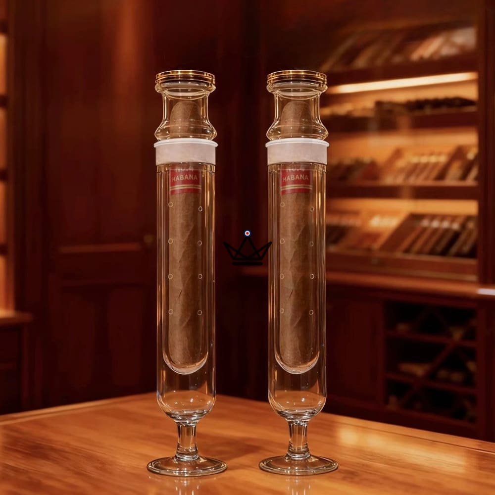 Infusio Flûtae — flute-shaped cigar infuser, integrated hygrometer | Gold & Silver — view 1