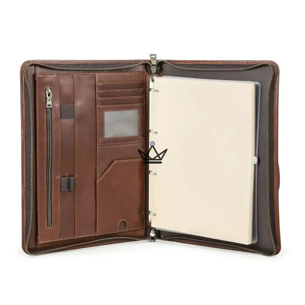 Personalisierbarer A4-Lederkonferenzmappe — iPad Pro & Ordner — VOYAGEUR PadFolio – Ansicht 3