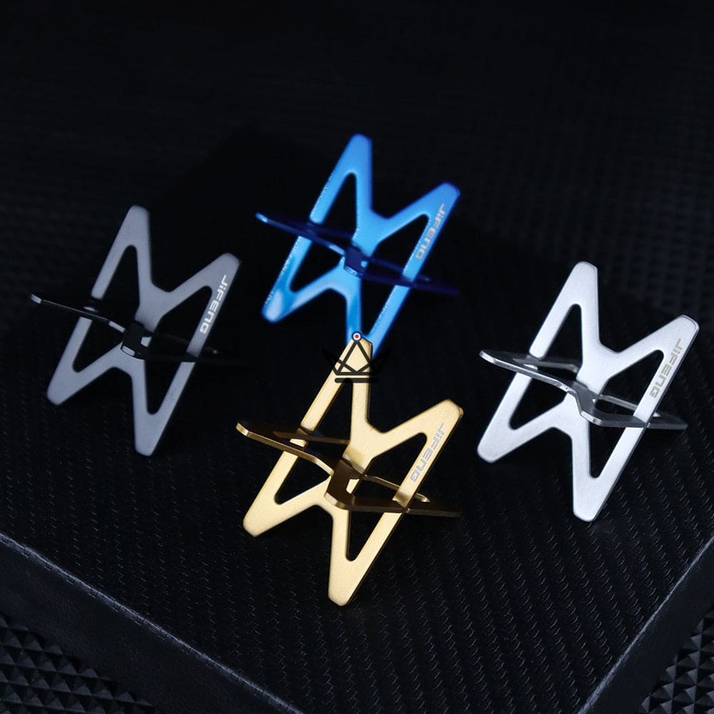 Porta cigarrillos de lujo MERCURIUS — Acero, 5,2 × 3,4 cm, Negro · Azul · Oro · Plata