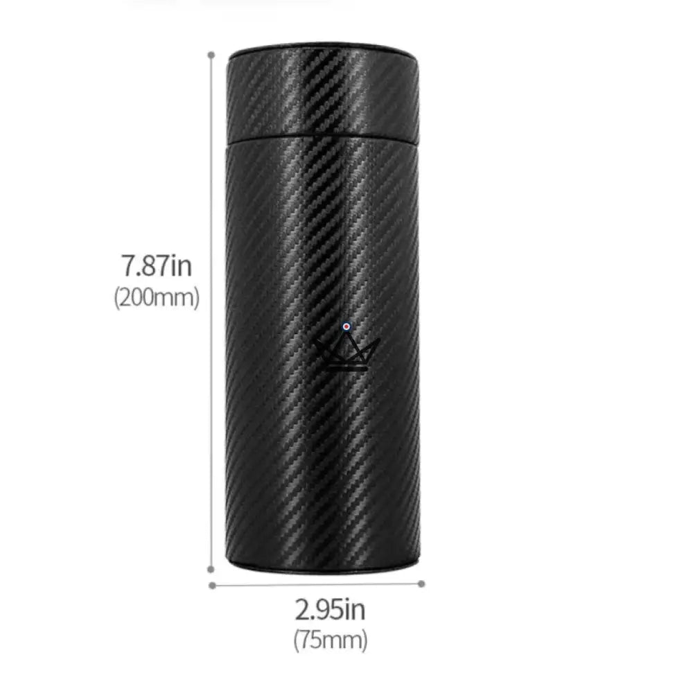 Orbal Carbon Cigar Humidor — Cylindrical Carbon Fiber & Cedar, 5 to 10 Cigars — view 6