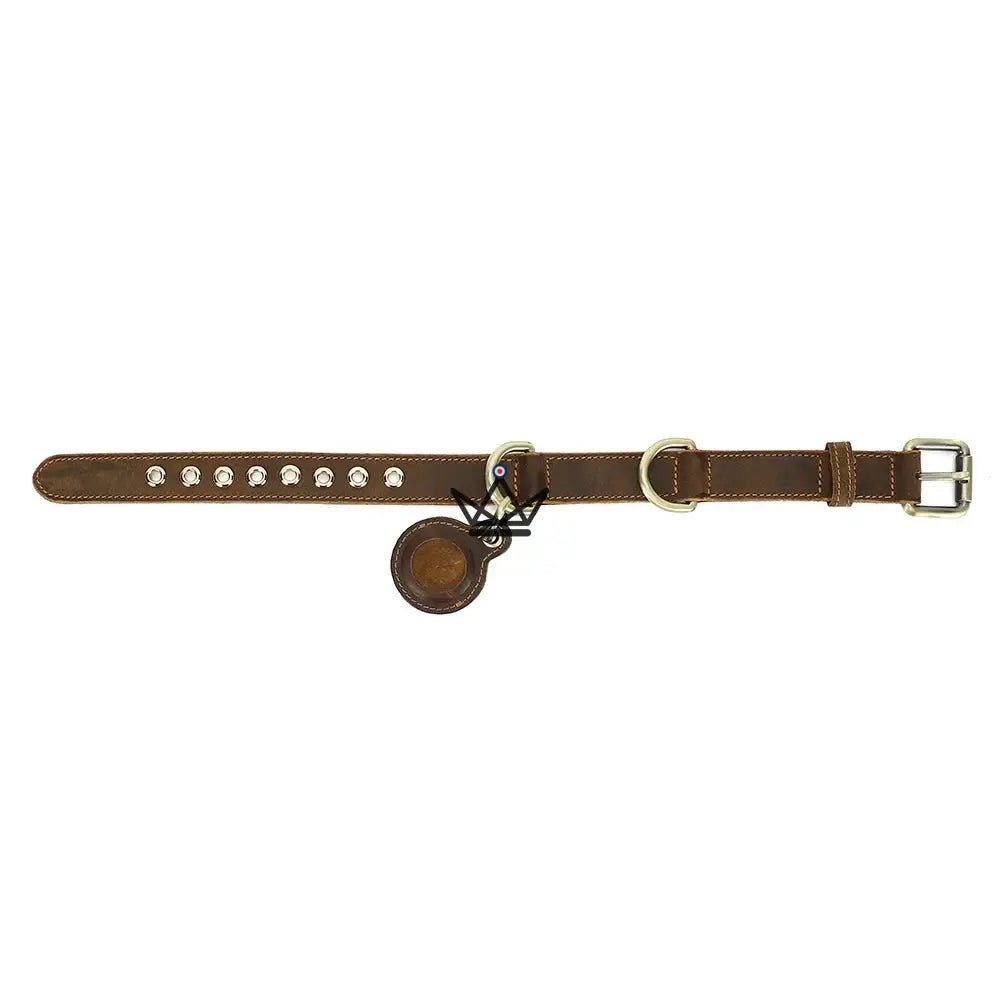 Customizable Leather Dog Collar, AirTag Holder – Argos Voyager — view 9