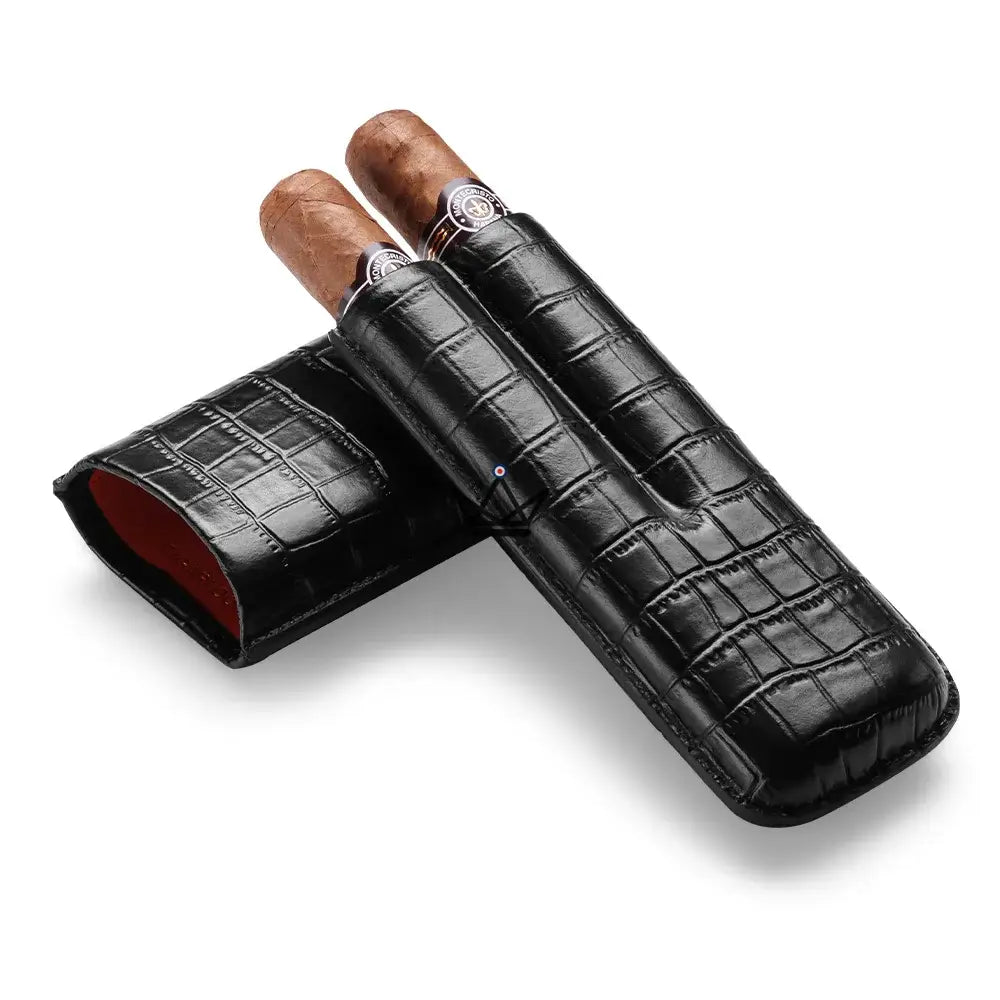 Estuche para cigarros COBRA: cuero con patrón de serpiente, 2 o 3 cigarros | 17,3 × 7 × 3,7 cm Estuche para cigarros COBRA: cuero con patrón de serpiente, 2 o 3 cigarros | 17,3 × 7 × 3,7 cm