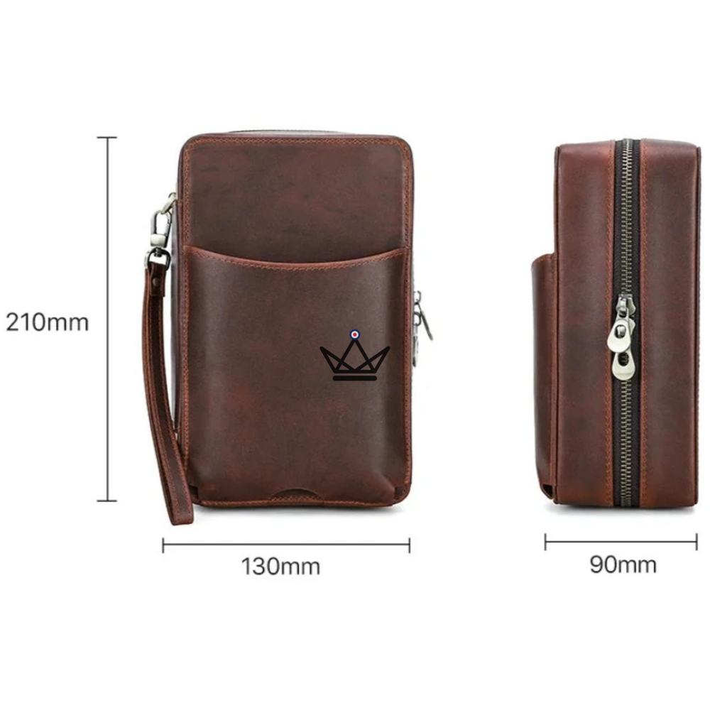 Zigarrenetui VOYAGEUR SELECTION – Vollnarbiges Leder Schokolade, Personalisierbar | Innentasche – Ansicht 5