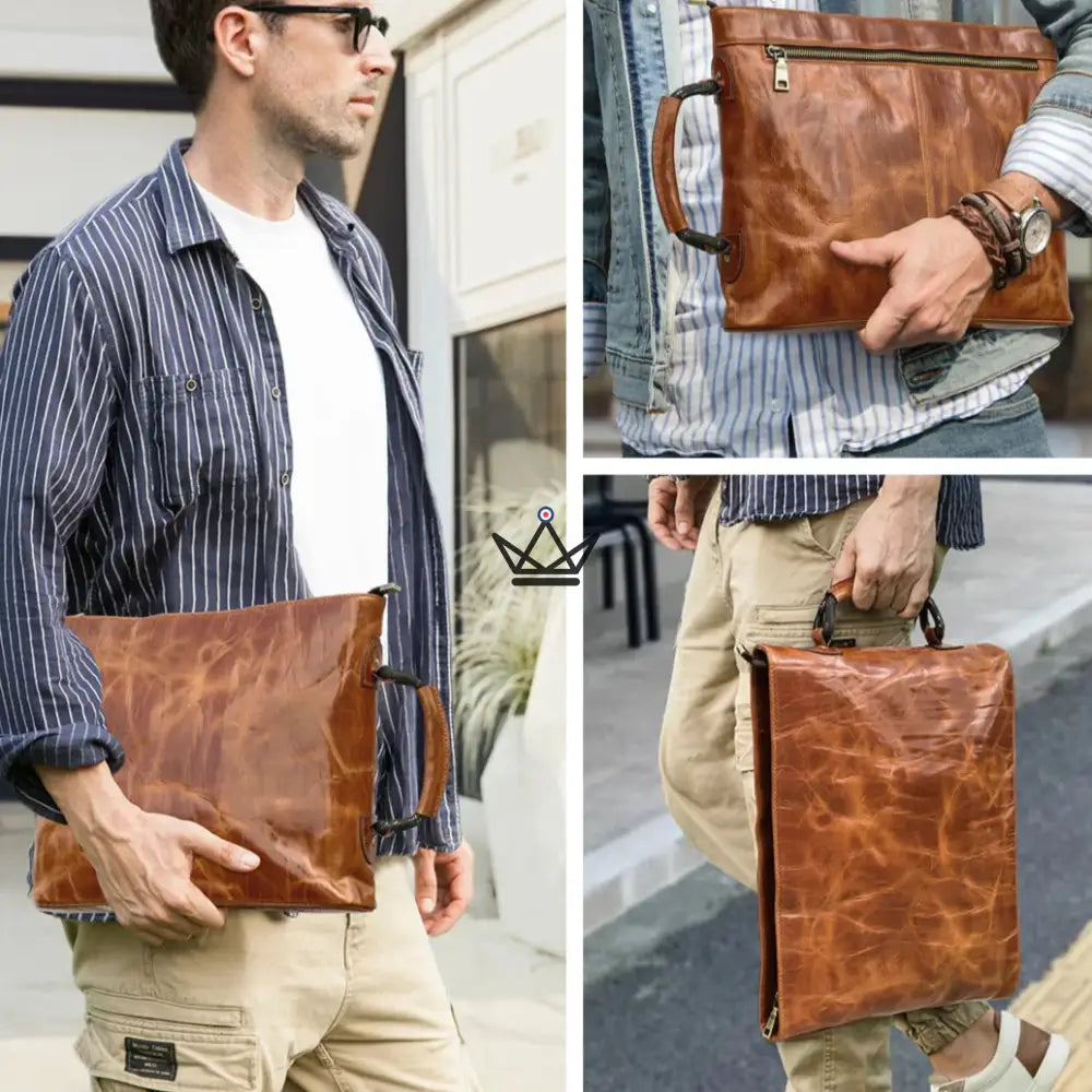 Customizable leather work bag - Voyageur Diplomate — view 4