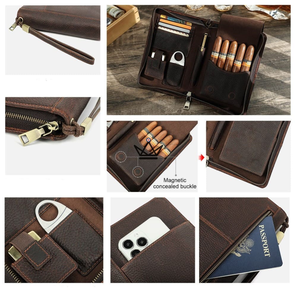 Customizable Leather Cigar Case - Voyageur Tempo — view 14