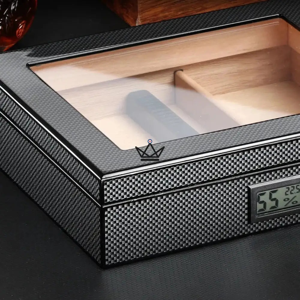 CARBON Cigar Humidor — carbon fibre, Spanish cedar & glass | 35 cigars — view 6