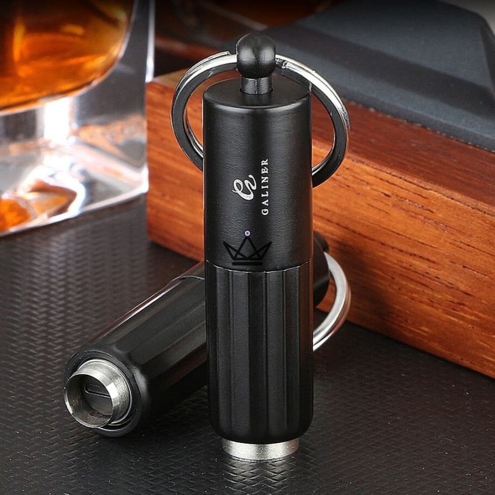 ZION Cigar Punch Cutter — 7 & 9 mm Die Cutter, Stainless Steel & ABS, Black | Collection Box Included — view 2