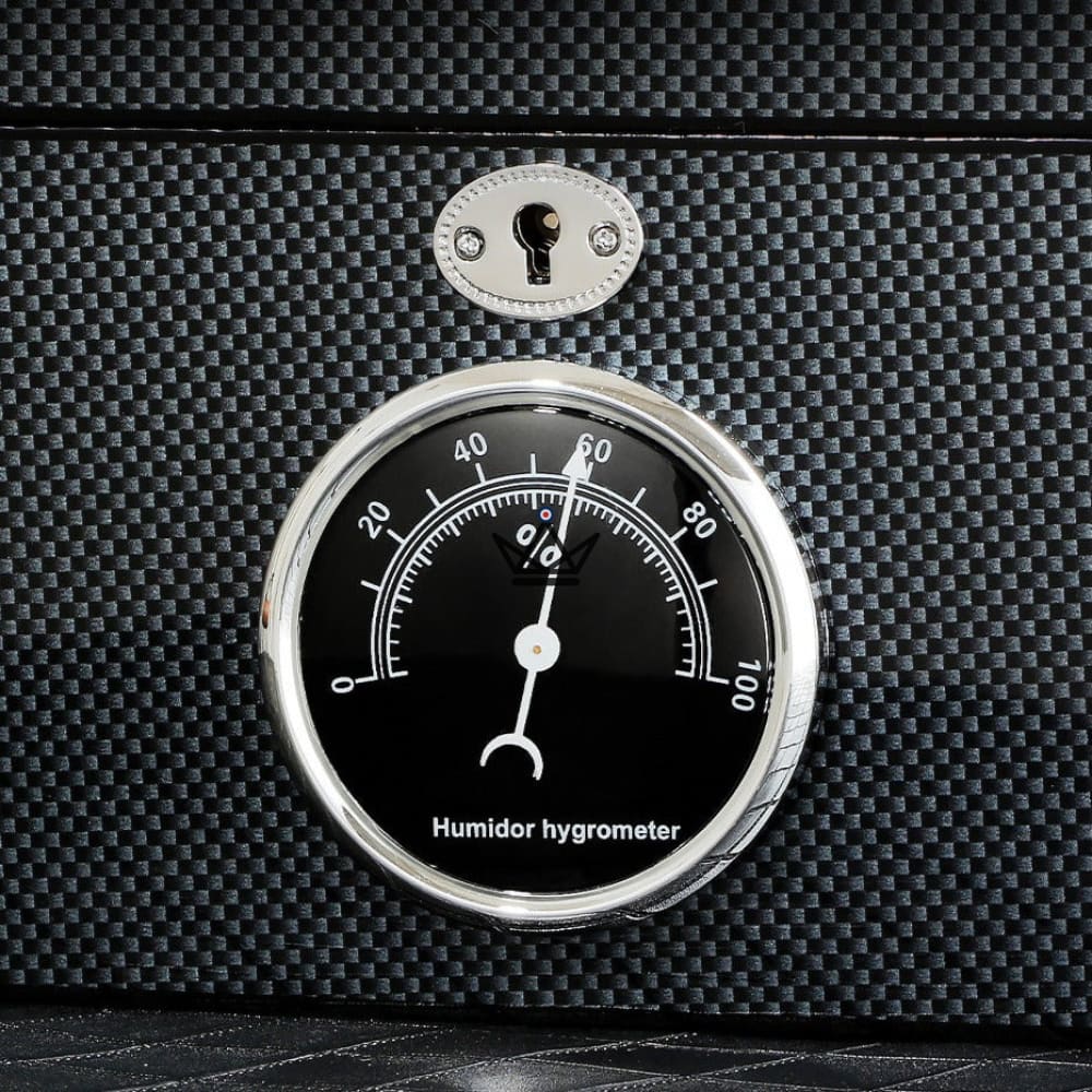 Troubadour Humidor — Carbon Fiber & Spanish Cedar, 100 Cigars, Ventilated Tray — view 4
