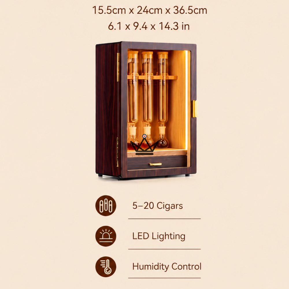 Zigarren-Humidor mit LED-Beleuchtung und Zedernholz für 4 Röhren – INFUSIO SANCTUAIRE – Ansicht 9