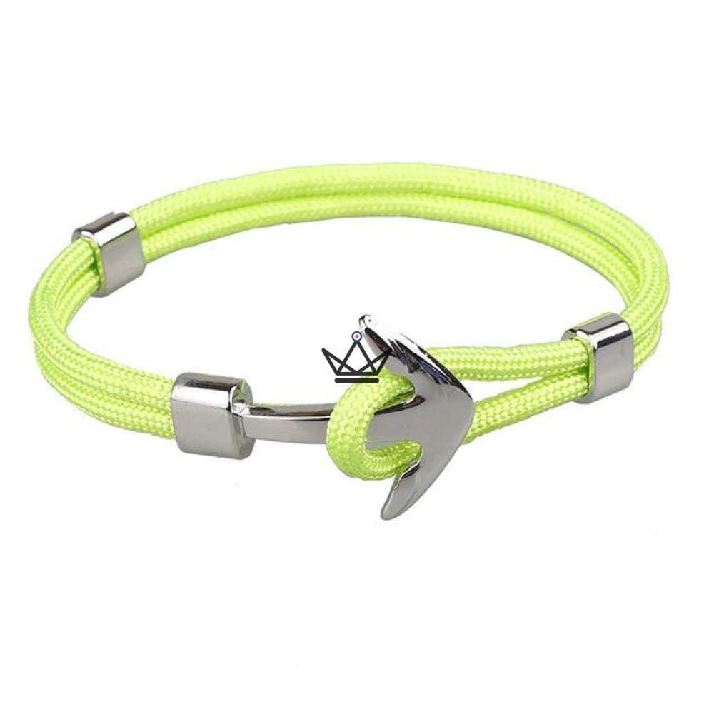 Poseidon Marine Bracelet - Silver Anchor - 10 Colors — neon