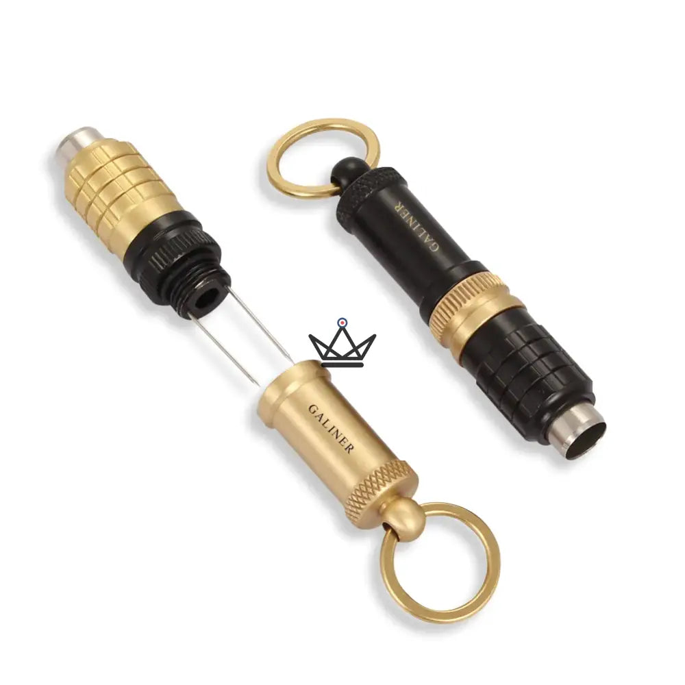 Zigarrenlocher PRESTIGE ELEGANZ — Edelstahl, 9 mm Stanzung, Zigarrenhalter & Schlüsselanhänger | Zeitloses Schwarz oder Klassisches Gold – Ansicht 11