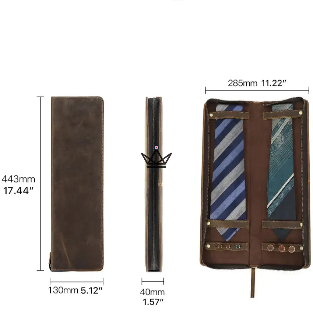 Customizable leather tie case - Voyageur Windsor — view 8