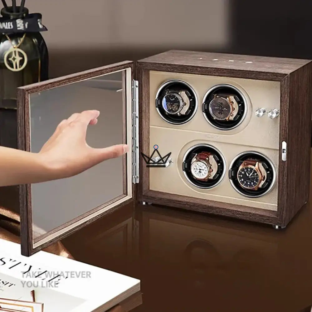 Automatic Watch Winder FULL MOON — Moon Phases, LED, Anti-Magnetic, 2 or 4 Watches — view 2