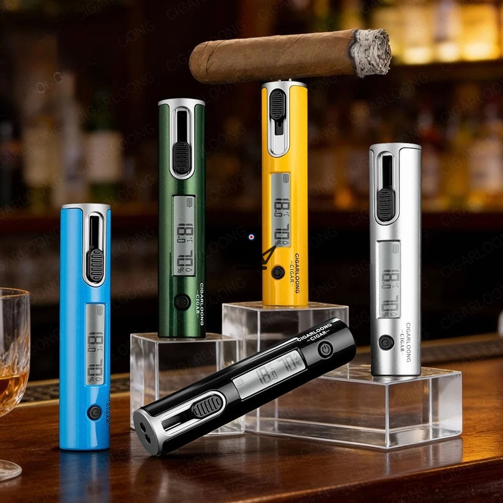 Digital Cigar Hygrometer with Probe - Hygro Probe — — Solar Yellow