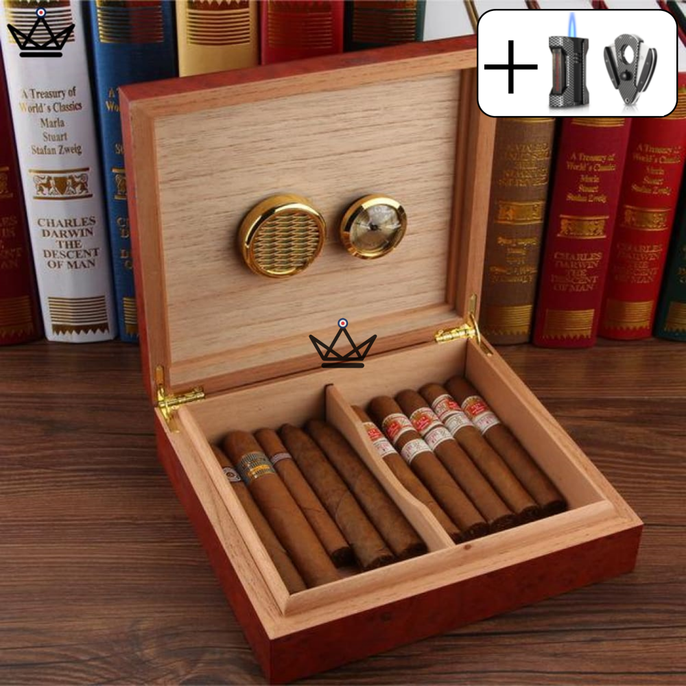 Wood Magnet Cigar Humidor — Spanish Cedar, Magnetic Hygrometer | 20 Cigars — view 29