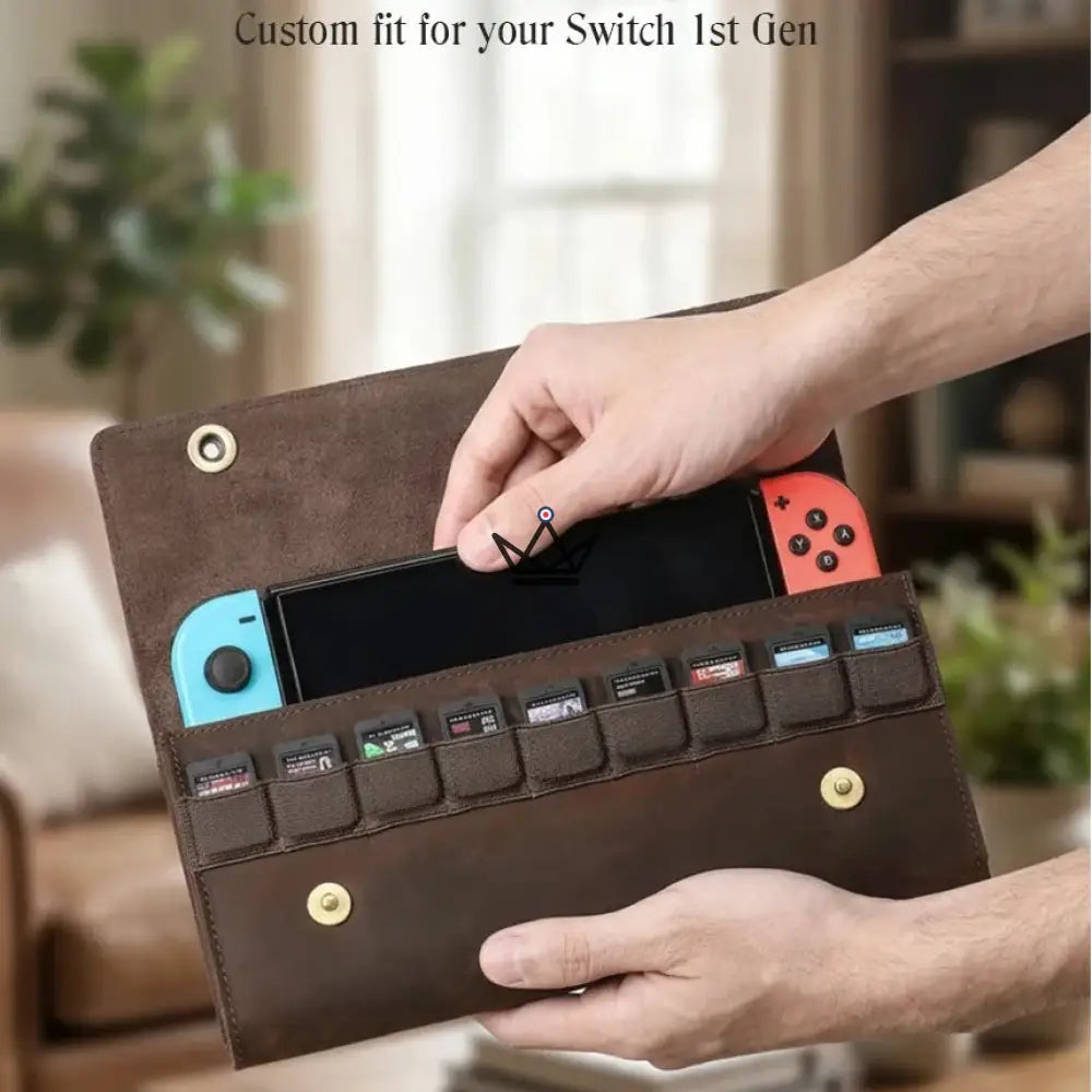 Funda de piel personalizable Nintendo Switch 1.ª y 2.ª generación — VOYAGEUR Mario