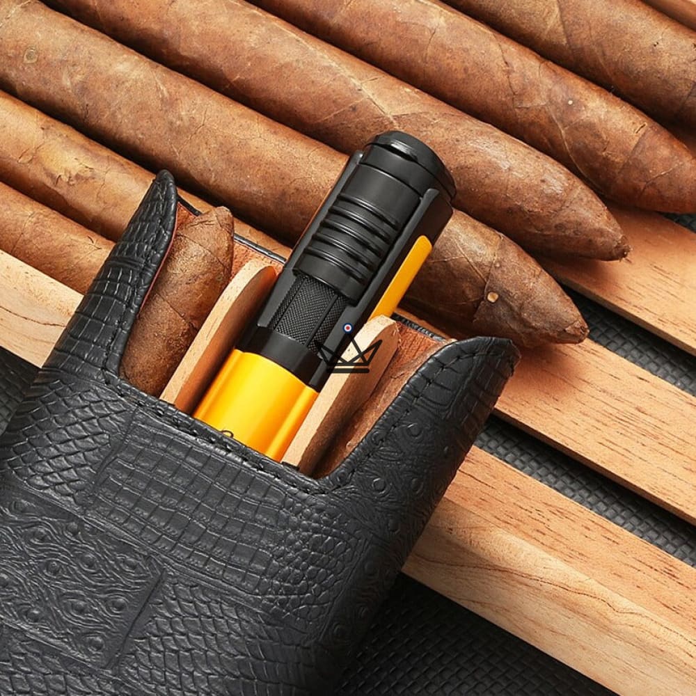 encendedor de llama jet TUBY Elite: 1 llamas jet, perforador integrado, recargable | estuche de colección