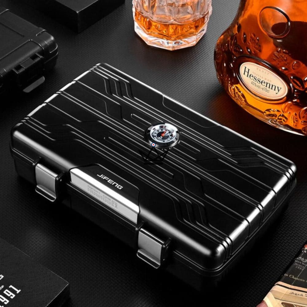 Humidor de viaje RICK 21: LDPD a prueba de golpes, 10 cigarros, higrómetro incorporado Humidor de viaje RICK 21: LDPD a prueba de golpes, 10 cigarros, higrómetro incorporado