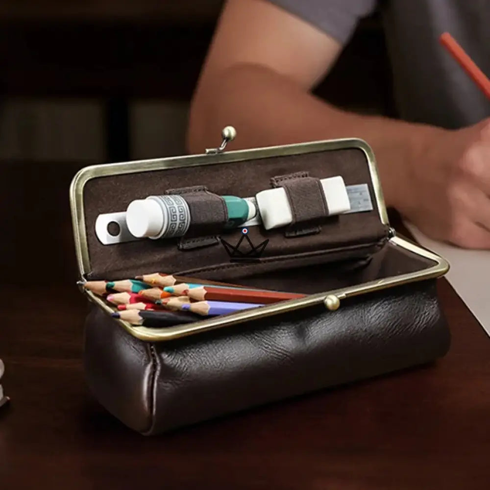 Trousse en Cuir Personnalisable Fermoir Vintage - Voyageur SCRIPT — image 3