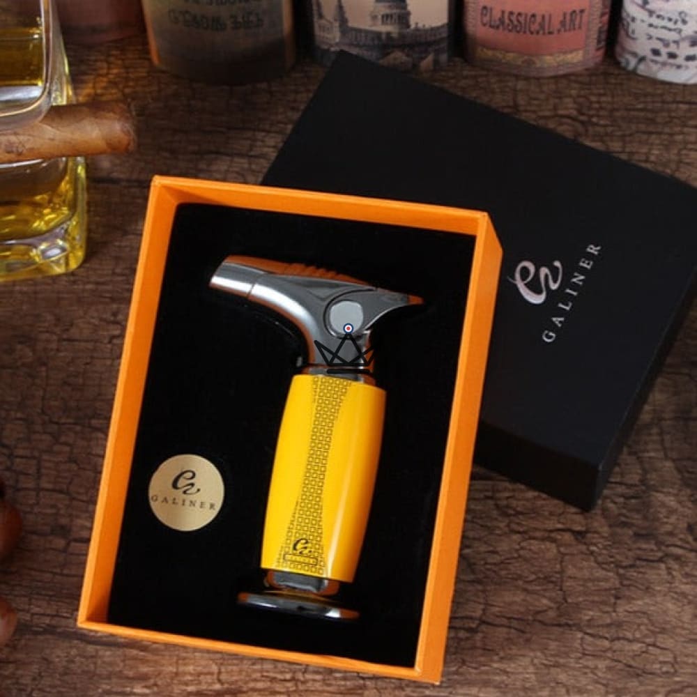 BLAZON XXL Torch Lighter — Adjustable Torch, XXL Size, Yellow or Black | Collector's Box — Yellow