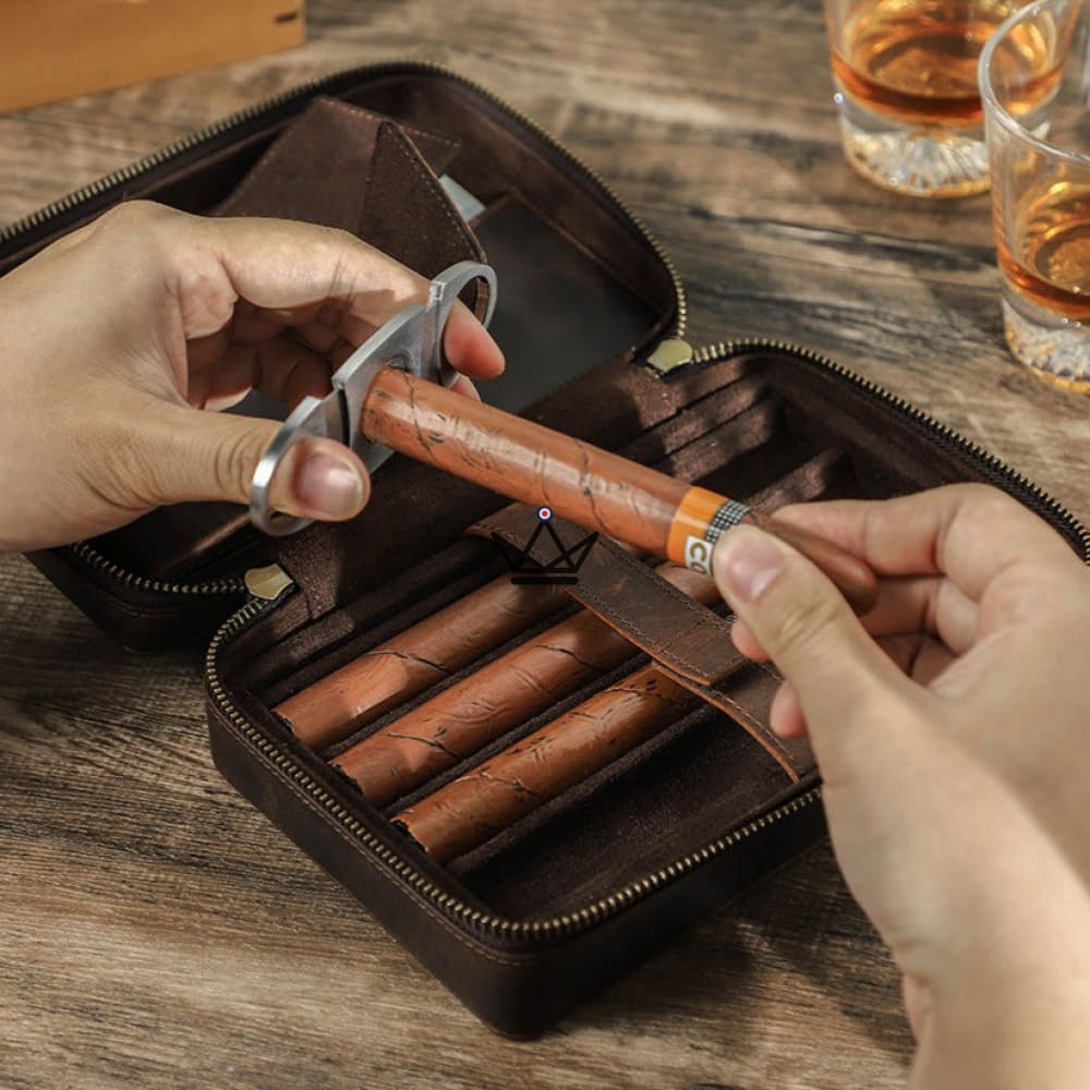 Zigarrenetui Voyageur Prestige – echtes Leder & personalisierbare Lasergravur – Ansicht 4