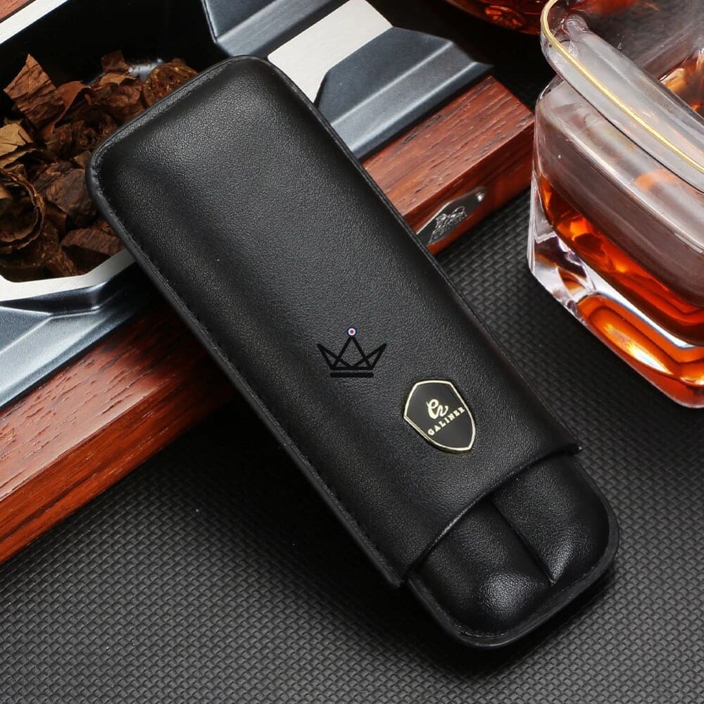 Leather travel case for 2 cigars - LITTLE SUNY — view 4