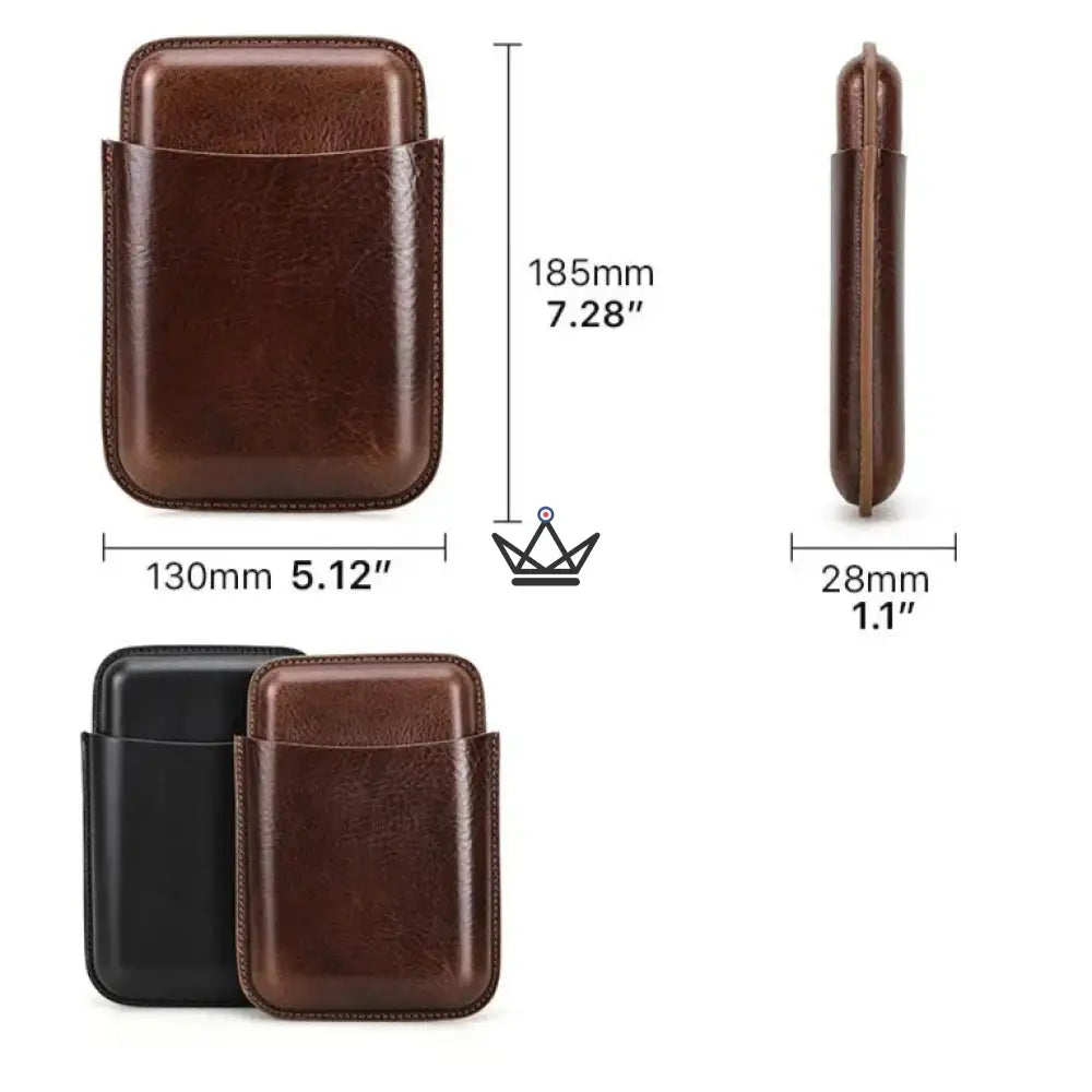 Customizable 4 cigar leather case - Voyageur Elixir — view 7