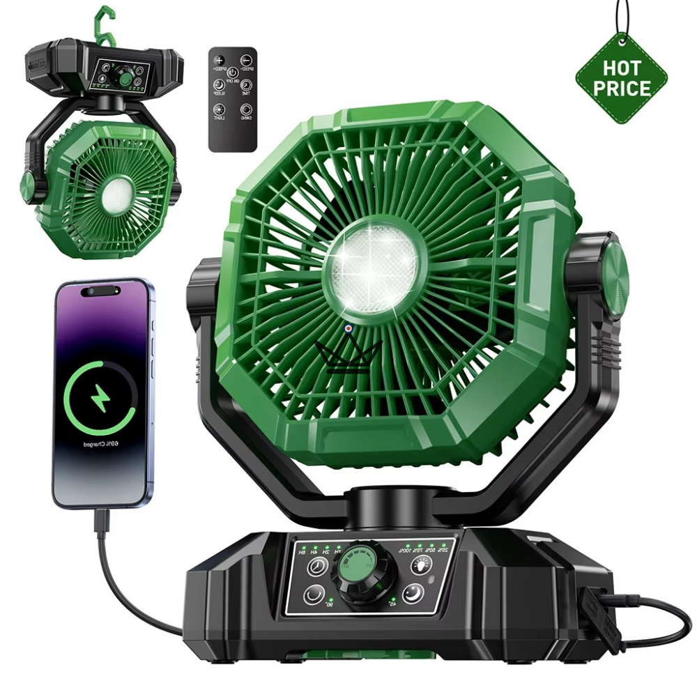 NOELY Portable Battery Fan — 20,000 mAh, LED & Power Bank — view 17