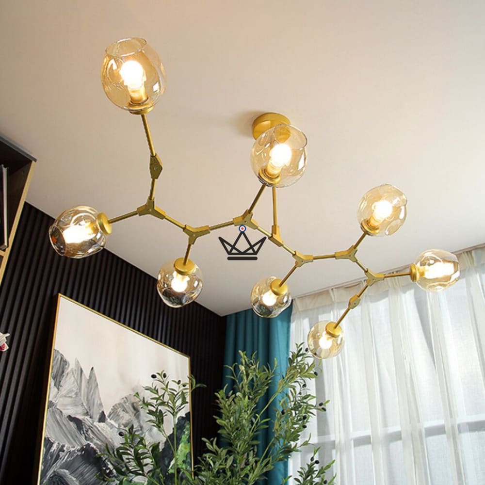Articulated Industrial Ceiling Chandelier - Branching Bubble Style — view 35