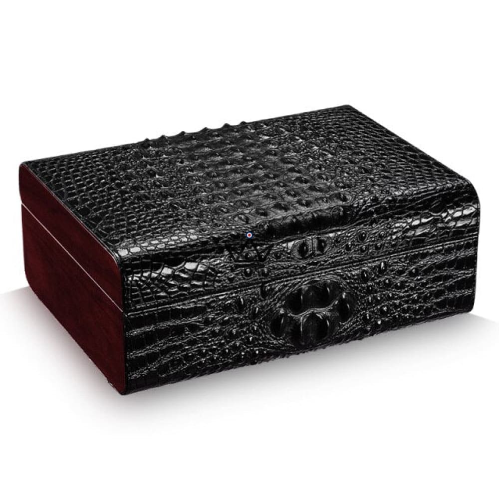 Humidor de cigarros APEX - Piel de cocodrilo, cedro español, 50 cigarros, higrómetro incluido Humidor de cigarros APEX - Piel de cocodrilo, cedro español, 50 cigarros, higrómetro incluido