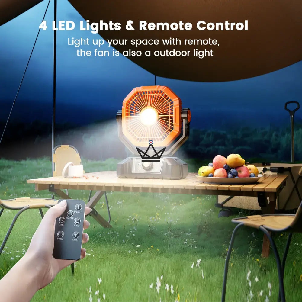 NOELY Tragbarer Akku-Ventilator — 20.000 mAh, LED & Powerbank – Ansicht 11