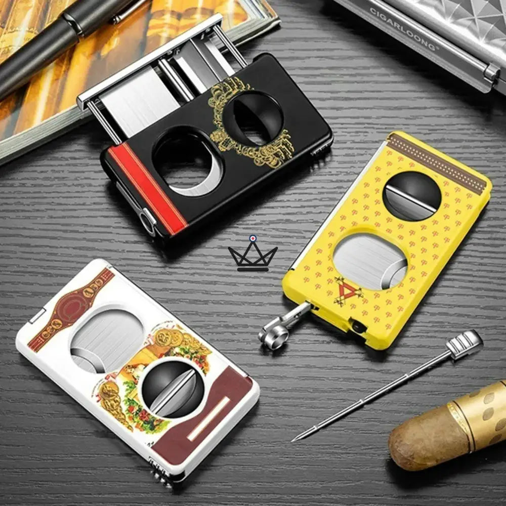Elite Slice Cigar Cutter — 3 Cuts in 1 (Straight, V, Punch), Stainless Steel & Premium Resin, 6 Finishes, Gift Box Included — view 2