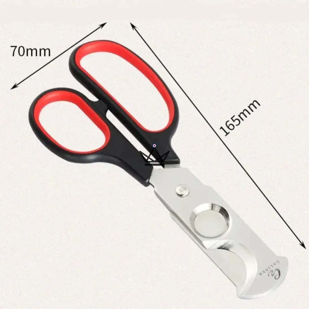 Virtuoso Cigar Cutter Scissors — Stainless Steel, Scissors + 15mm Punch, Dual-Material Handles | Gold Box Included — view 7