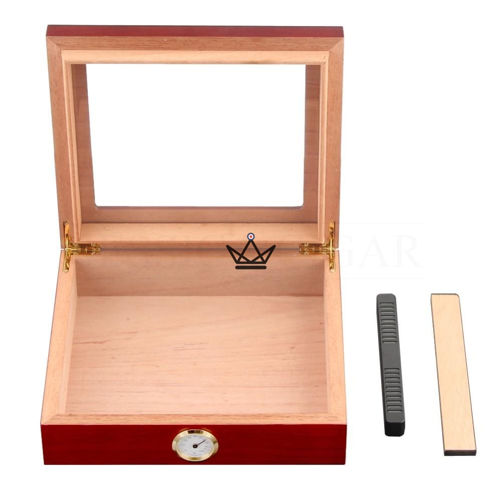 Humidor JANGO – verglast, 20 Zigarren, spanisches Zedernholz & Befeuchter – Ansicht 10