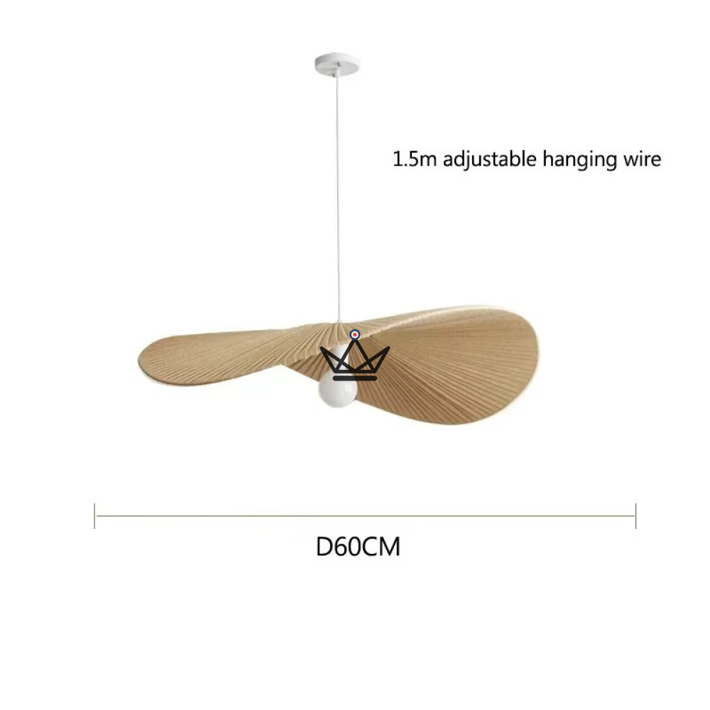 Verti Wabi Pendant Lamp — 60 & 80 cm designer chandelier | White, Beige, Linen — view 11