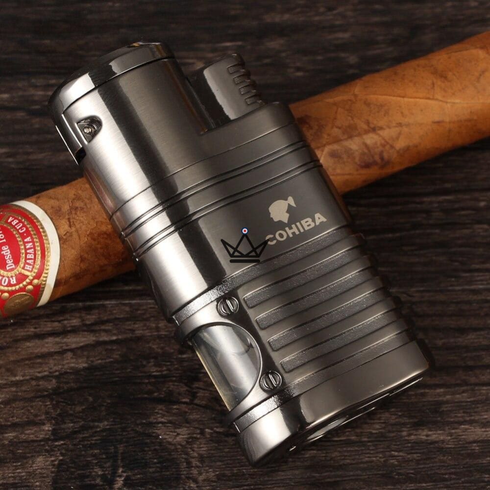 Zigarrenanzünder & -schneider-Set REDFIRE NEWPUNCH – 4 Flammen, Bohrer & Guillotine 24 mm | Sammlerbox – Ansicht 7