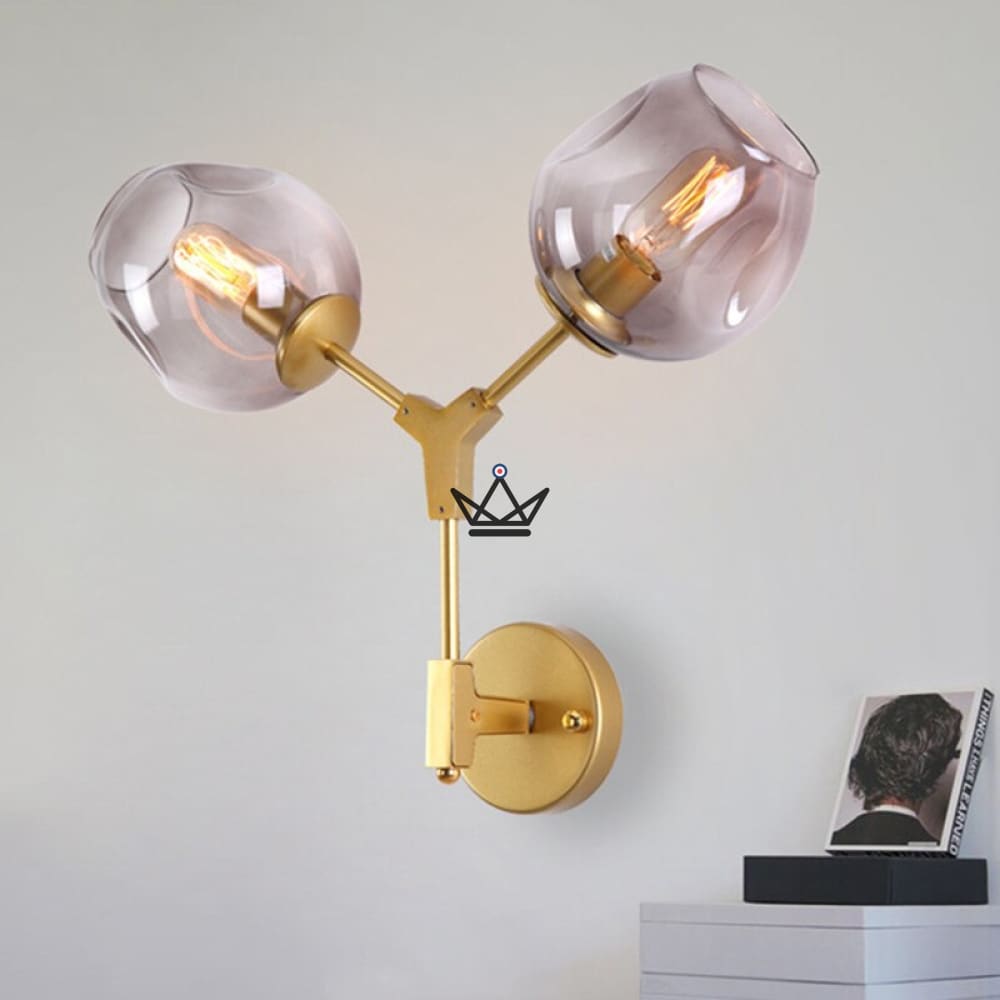 Industrial Wall Light - Branching Bubble — Gold / Transparent