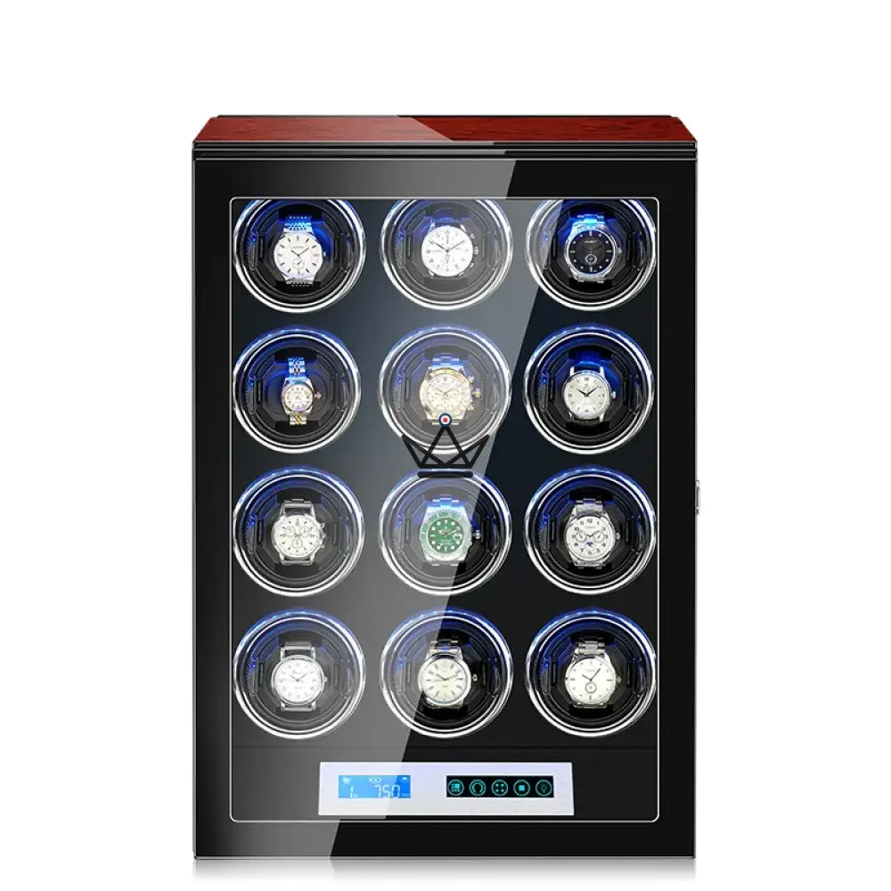 Uhrenbeweger WINDER LUX — Holz & Glas, für 2 bis 12 Uhren, LCD, antimagnetisch – Ansicht 13