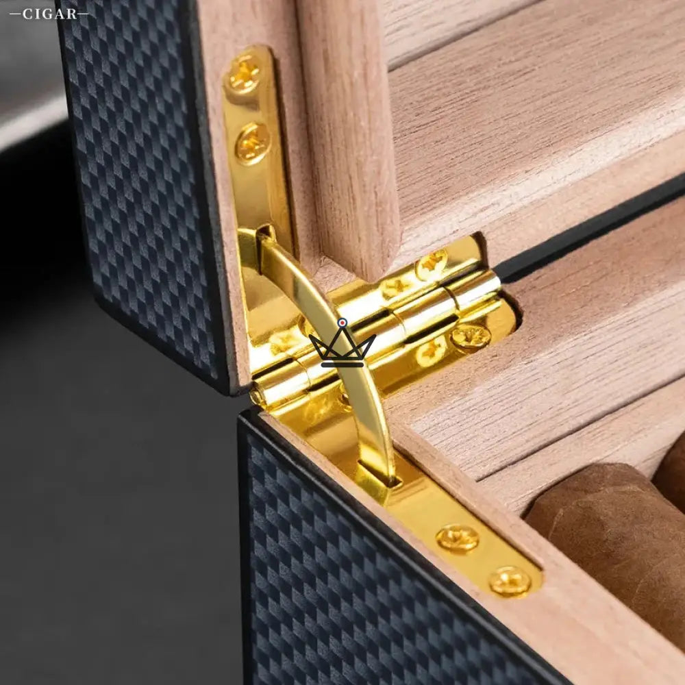 Elegancia Vision Humidor — Spanish Cedar, Glass Top, 55 Cigars, Digital Hygrometer, 4 Finishes — view 8