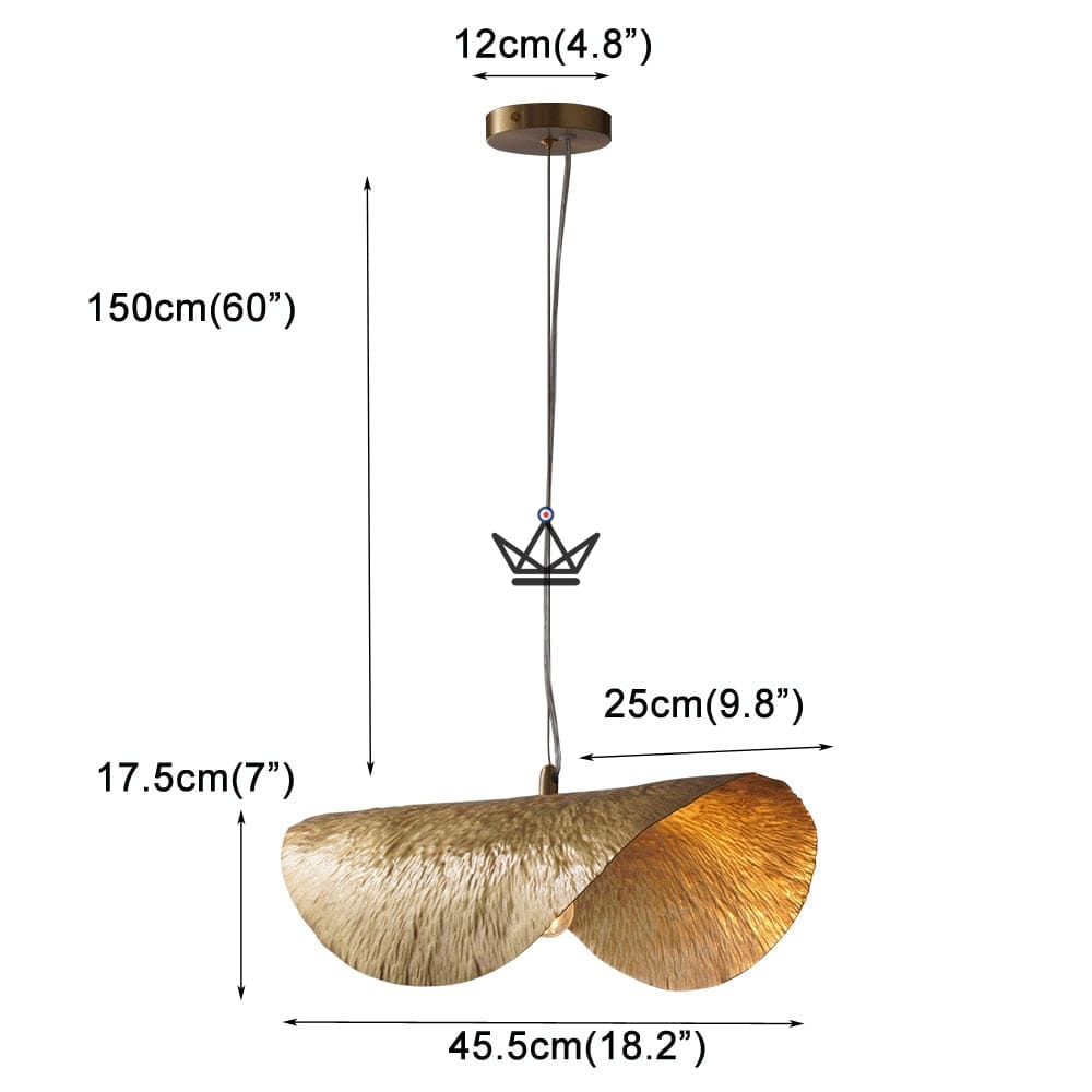 Copper Lotus Leaf Suspension Chandelier - Brass Goldyz — view 9
