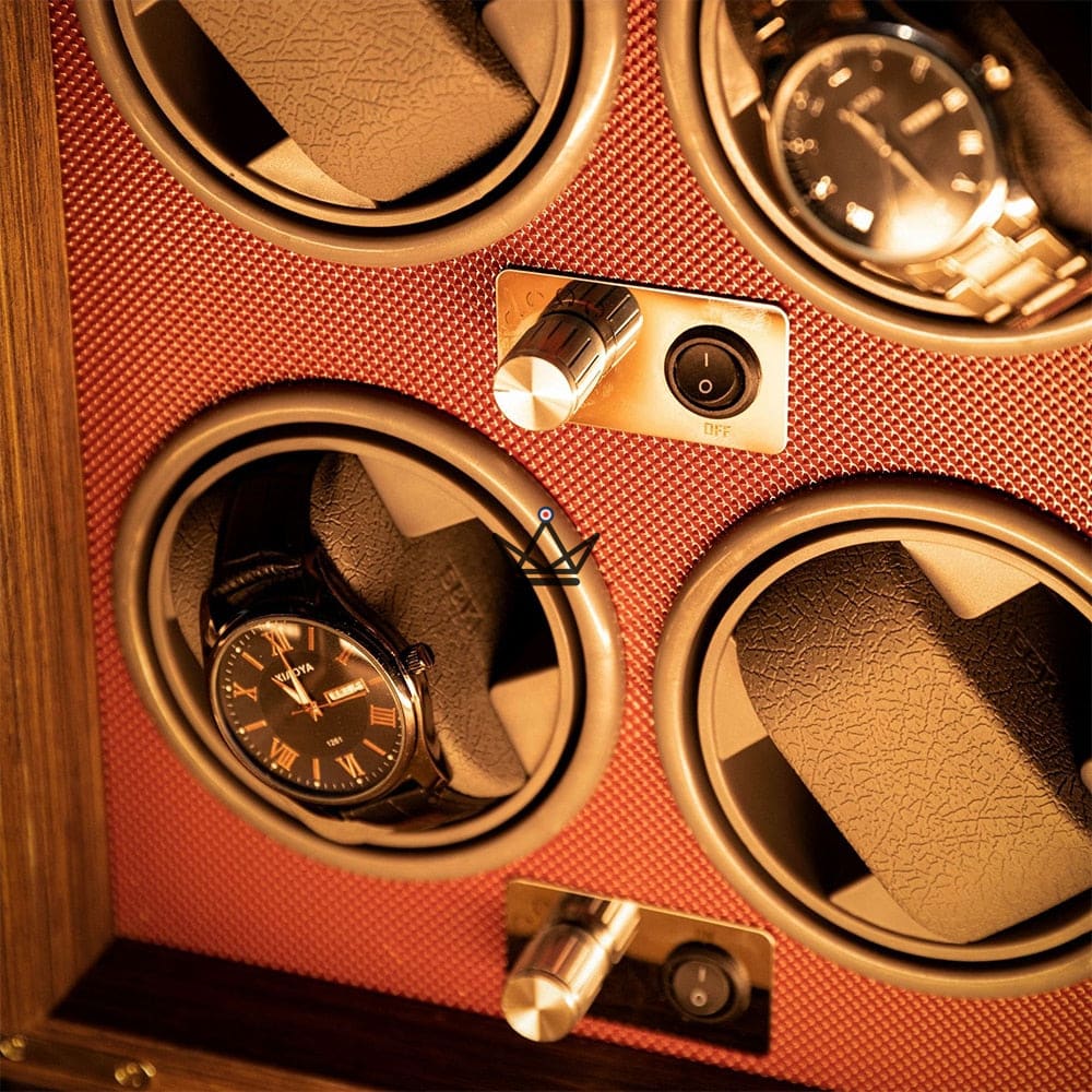 Big Woody's Automatic Watch Winder — 4 Watches, Wood, 5 Modes | Black & Red — view 6