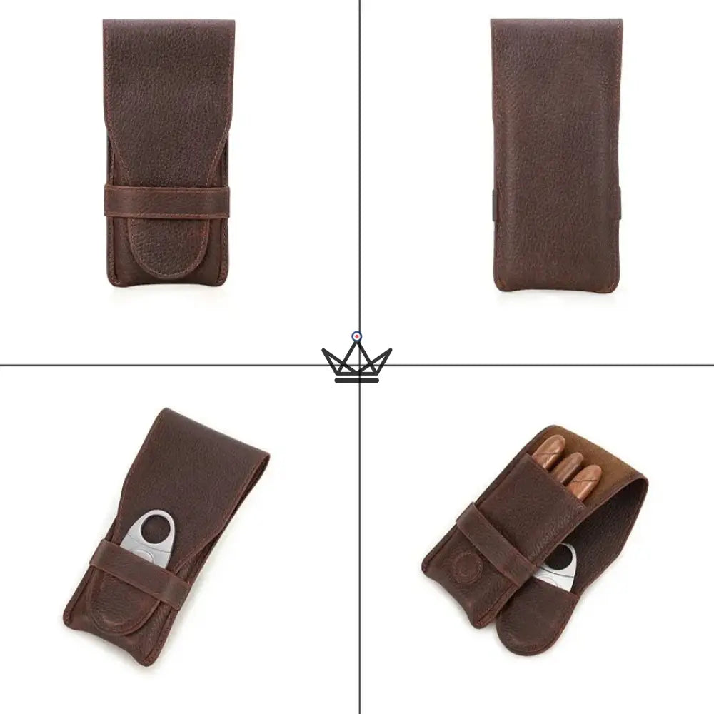 Anpassbares Lederetui für 3 Zigarren – Voyageur Pocket – Ansicht 8
