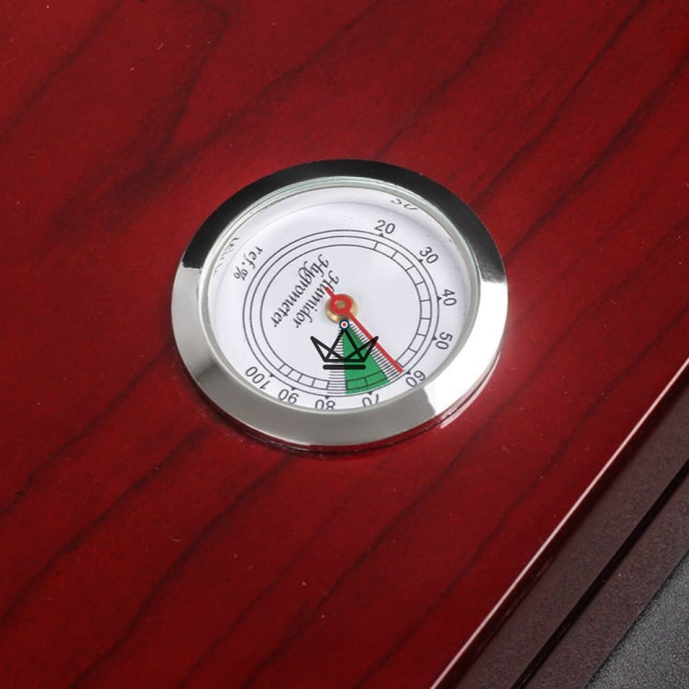 Zigarrenhumidor VAULT — spanische Zeder, 5 bis 8 Zigarren, integrierter Befeuchter, Hygrometer, Rot oder Schwarz – Ansicht 7
