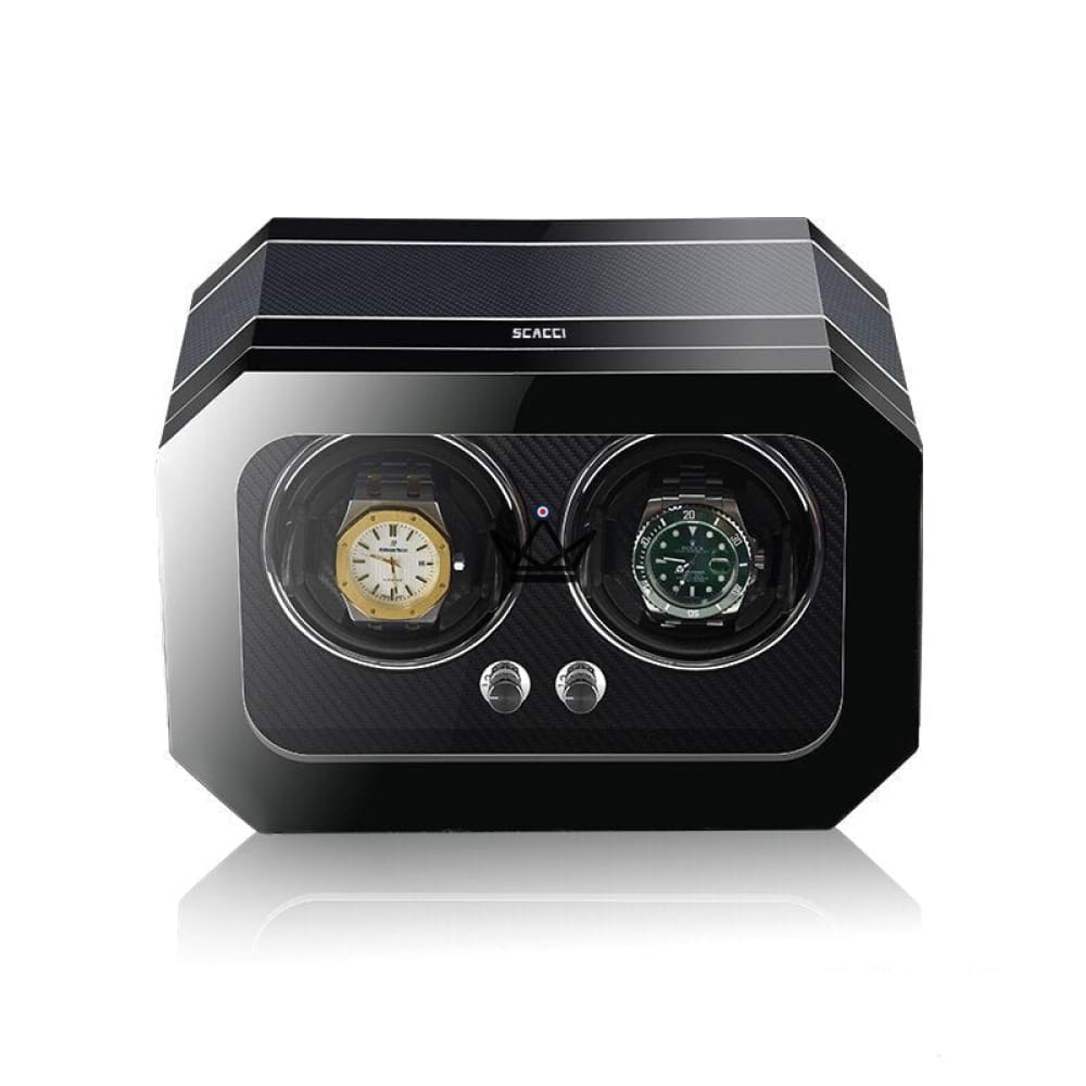 Automatic Watch Winder HEXAGONE LUXE — Precious Wood, Leather, 2 to 6 Watches, 5 Modes — view 9