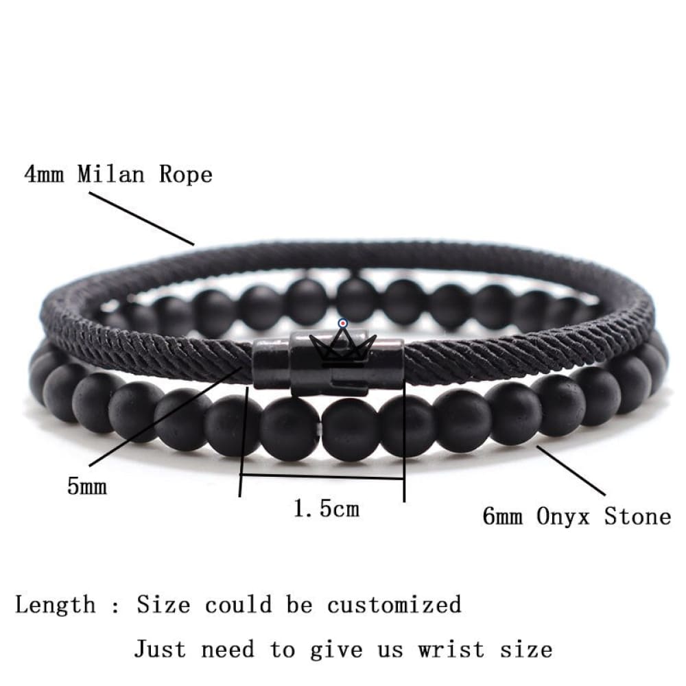 DUO ELEMENTARY STONE Paket - Kordelarmband & Onyx - 9 Farben – Ansicht 15