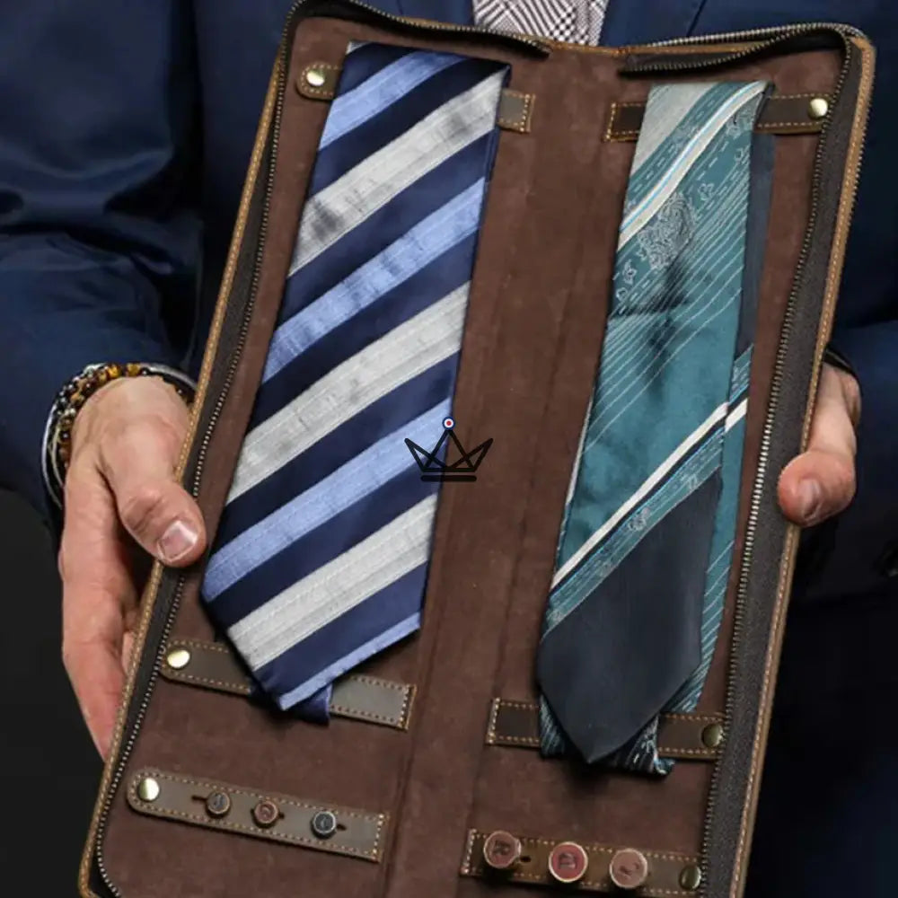 Personalisierbares Krawattenetui aus Leder - Voyageur Windsor – Ansicht 5
