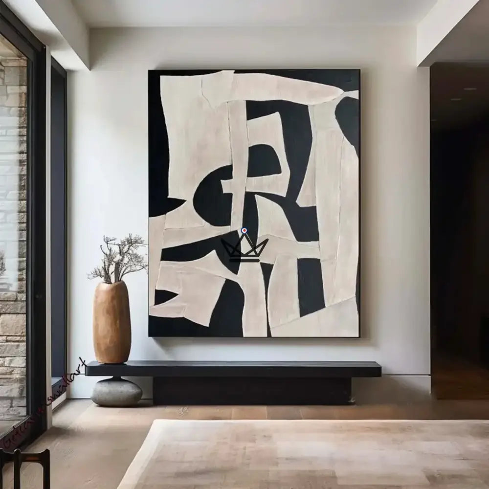 Oil painting on XXL canvas - Monochrome Abstraction — view 1