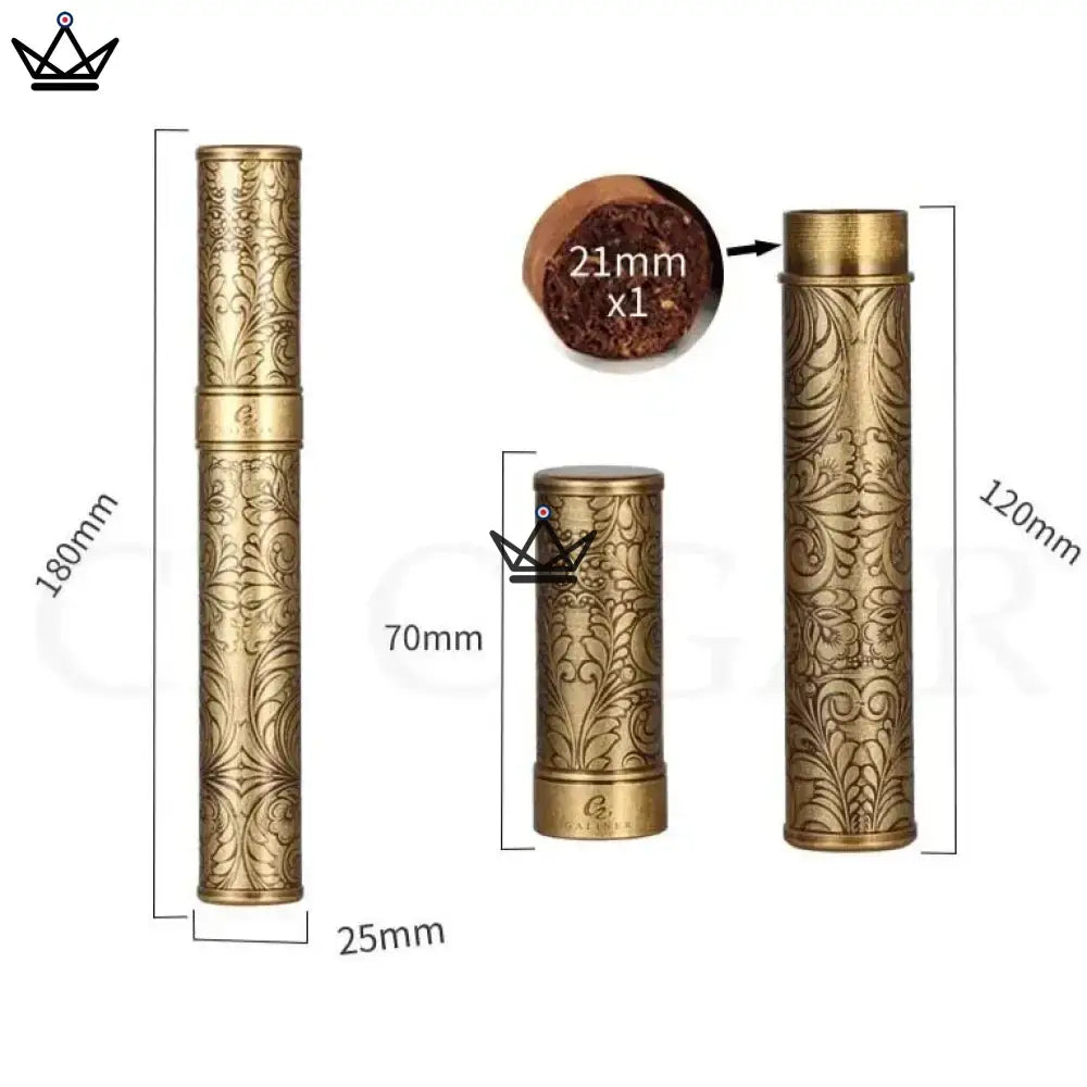 Coffret Héritage de Luxe — cave cèdre espagnol 100 cigares, briquet, coupe-cigare, porte-cigare & tube dorés — image 13